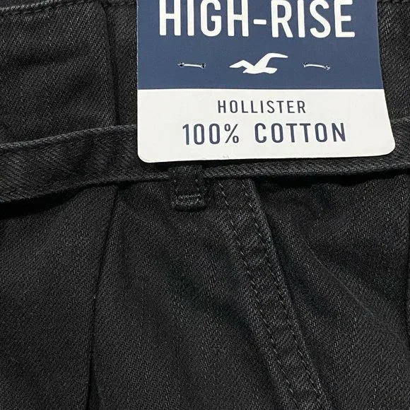 NWT HOLLISTER Gal's Hi-Rise Mom Denim Short-Shorts Sz 11/30 Black #77098 - Picture 3 of 5